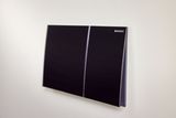 Geberit Sigma70 plaque de déclenchement, verre brillant noir, double commande, flush plaque murale.