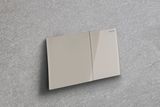 Geberit Sigma70 plaque de déclenchement, verre brillant gris sable, double commande, design élégant.