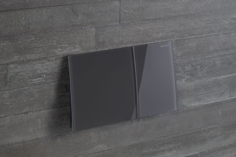 Plaque de déclenchement Geberit Sigma70 / Verre brillant gris velouté