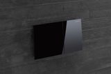 Geberit Sigma70 plaque de déclenchement, verre brillant noir, flush plate, wall-mounted toilet flush button.