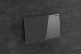 Geberit Sigma70 plaque de déclenchement, verre brillant gris velouté, design minimaliste élégant.