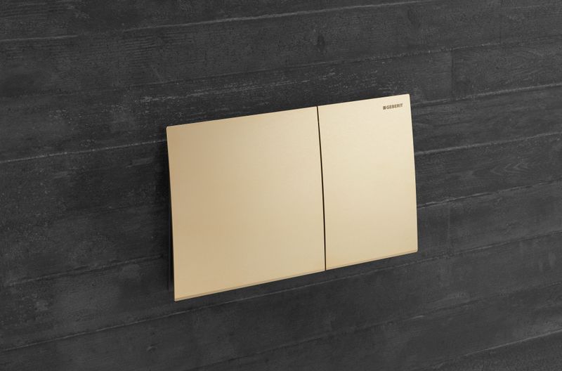 Plaque de déclenchement Geberit Sigma70 / Laiton brossé / Revêtement Easy Clean + Anti-Traces de doigt