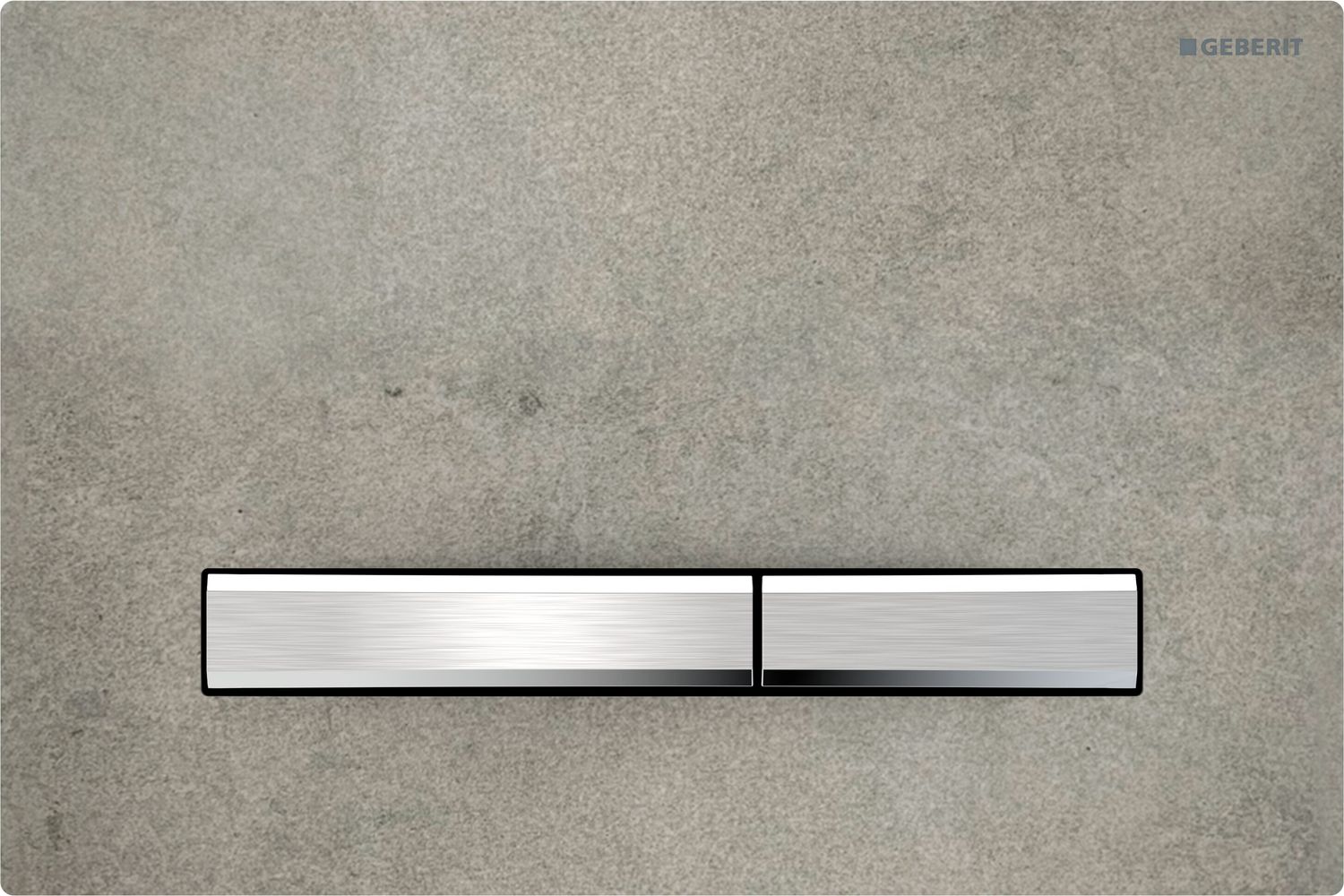 Geberit Sigma50 Actuation Plate / Concrete Look - Chrome
