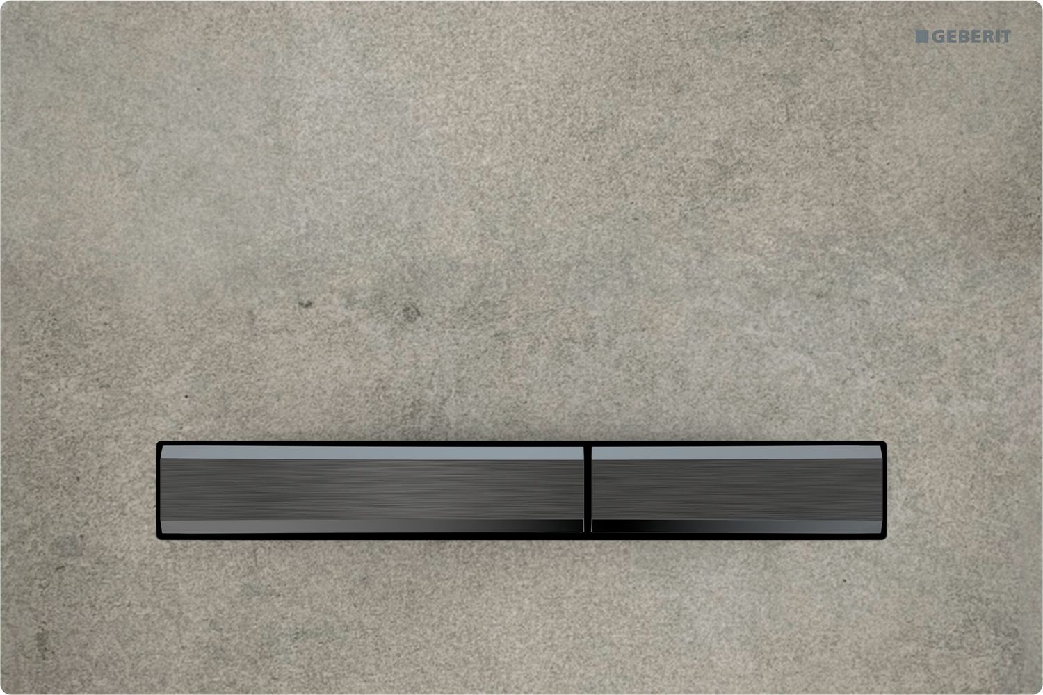 Geberit Sigma50 Trigger Plate / Concrete Look - Black Chrome