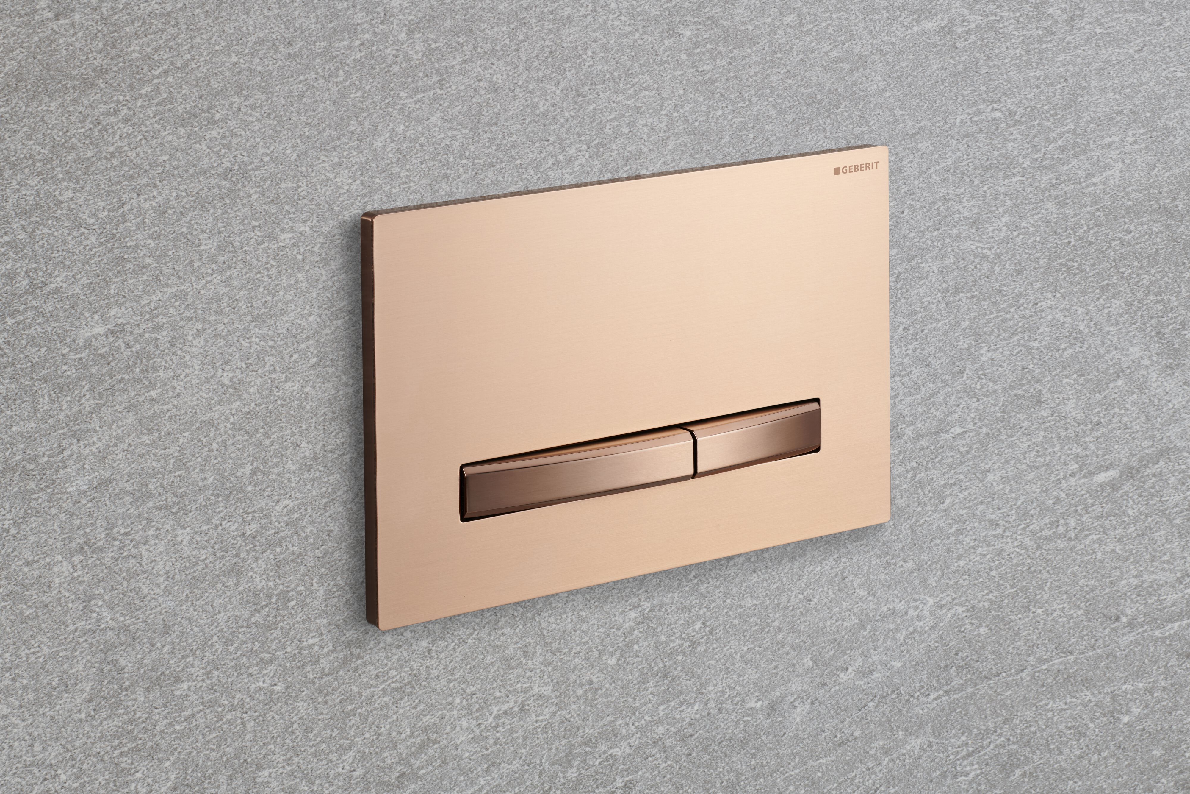 Plaque de déclenchement Geberit Sigma50 / Or rouge brossé - or rouge / Revêtement Easy Clean + Anti-Traces de doigt