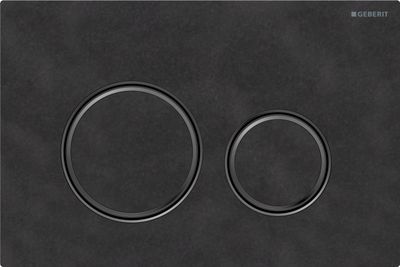 Geberit Sigma50 Round Actuator Plate / Mustang Slate - Black Chrome