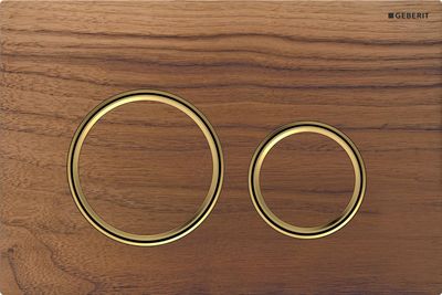 Geberit Sigma50 Flush Plate Round / American Walnut - Brass