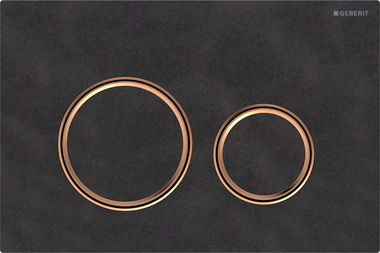 Geberit Sigma50 Round Actuator Plate / Mustang Slate and Rose Gold