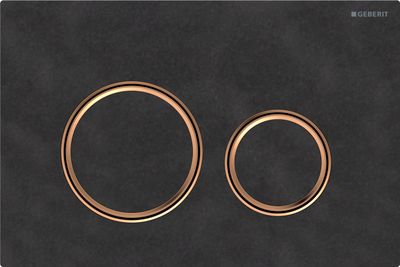 Geberit Sigma50 Round Actuator Plate / Mustang Slate and Rose Gold