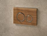 Geberit Sigma50 plaque de déclenchement, bois Noyer américain, anneaux design or rouge brossé, Easy Clean.