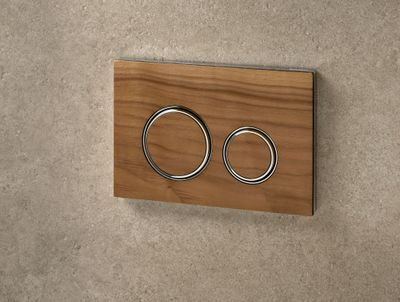 Geberit Sigma50 Flush Plate Round / American Walnut - Rose Gold