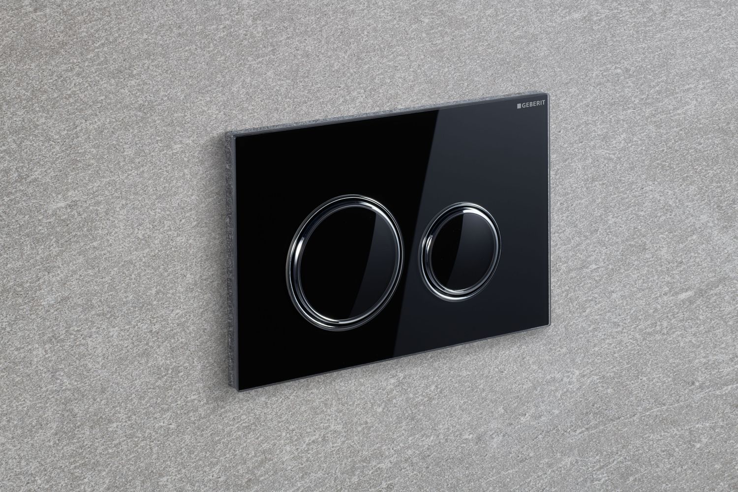 Geberit Sigma50 Round Flush Plate / Black Glass - Chrome