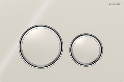Geberit Sigma50 Round Actuator Plate / Grey Sand Glass - Chrome