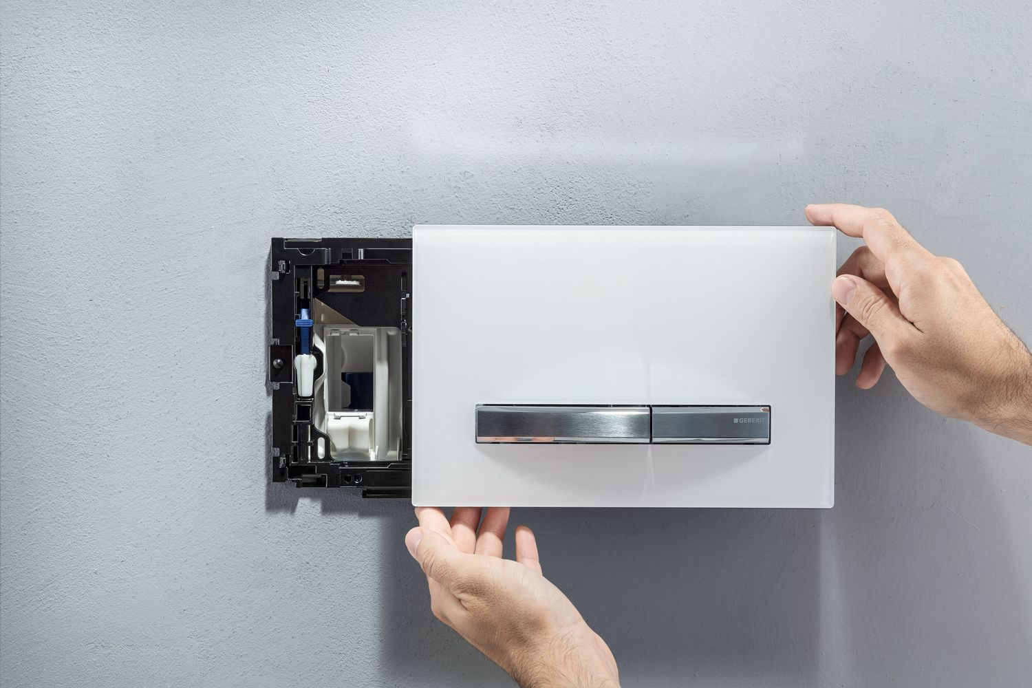 Geberit Sigma50 Flush Plate / White - Chrome