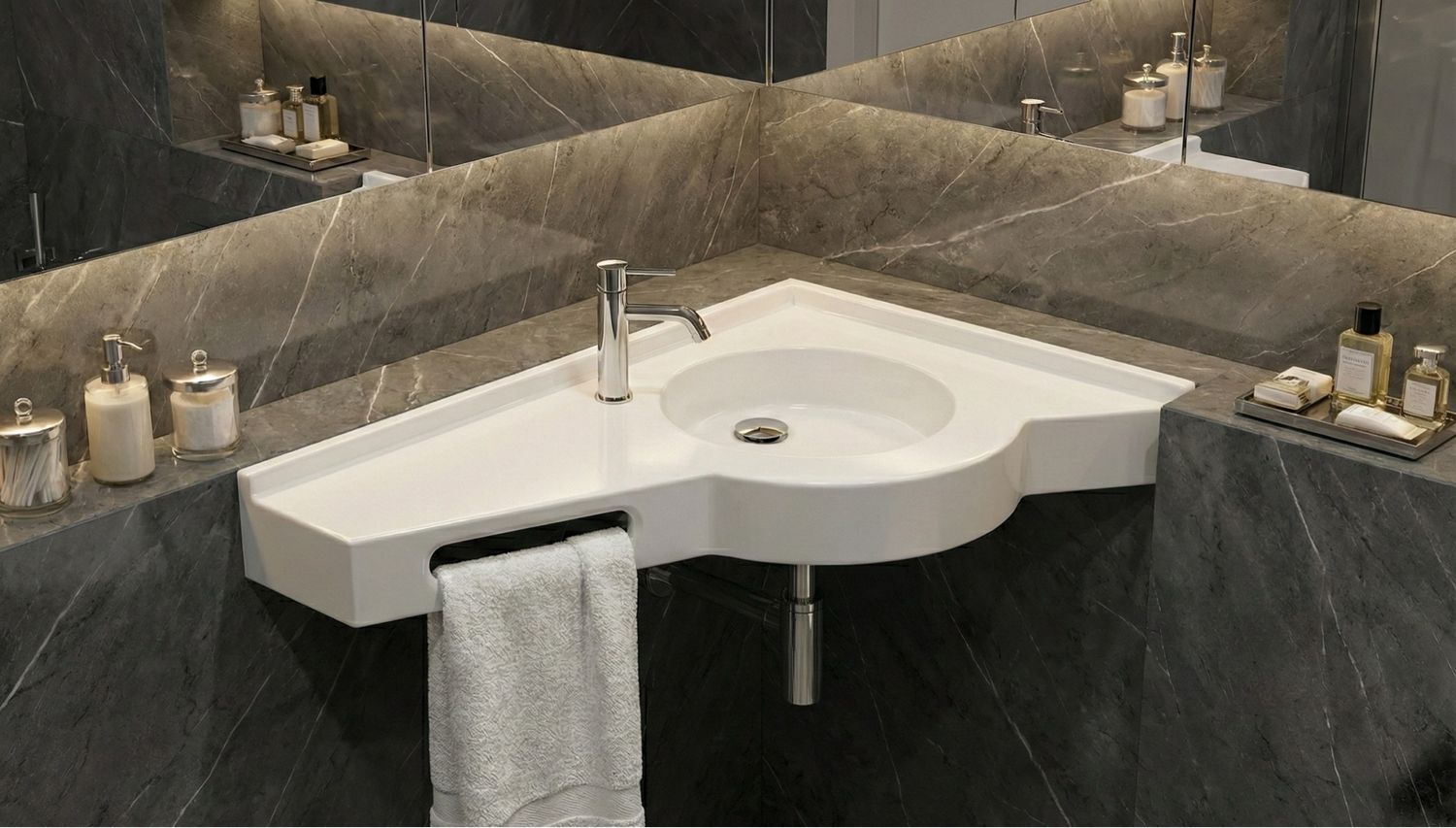 Helios right sink top 100 cm