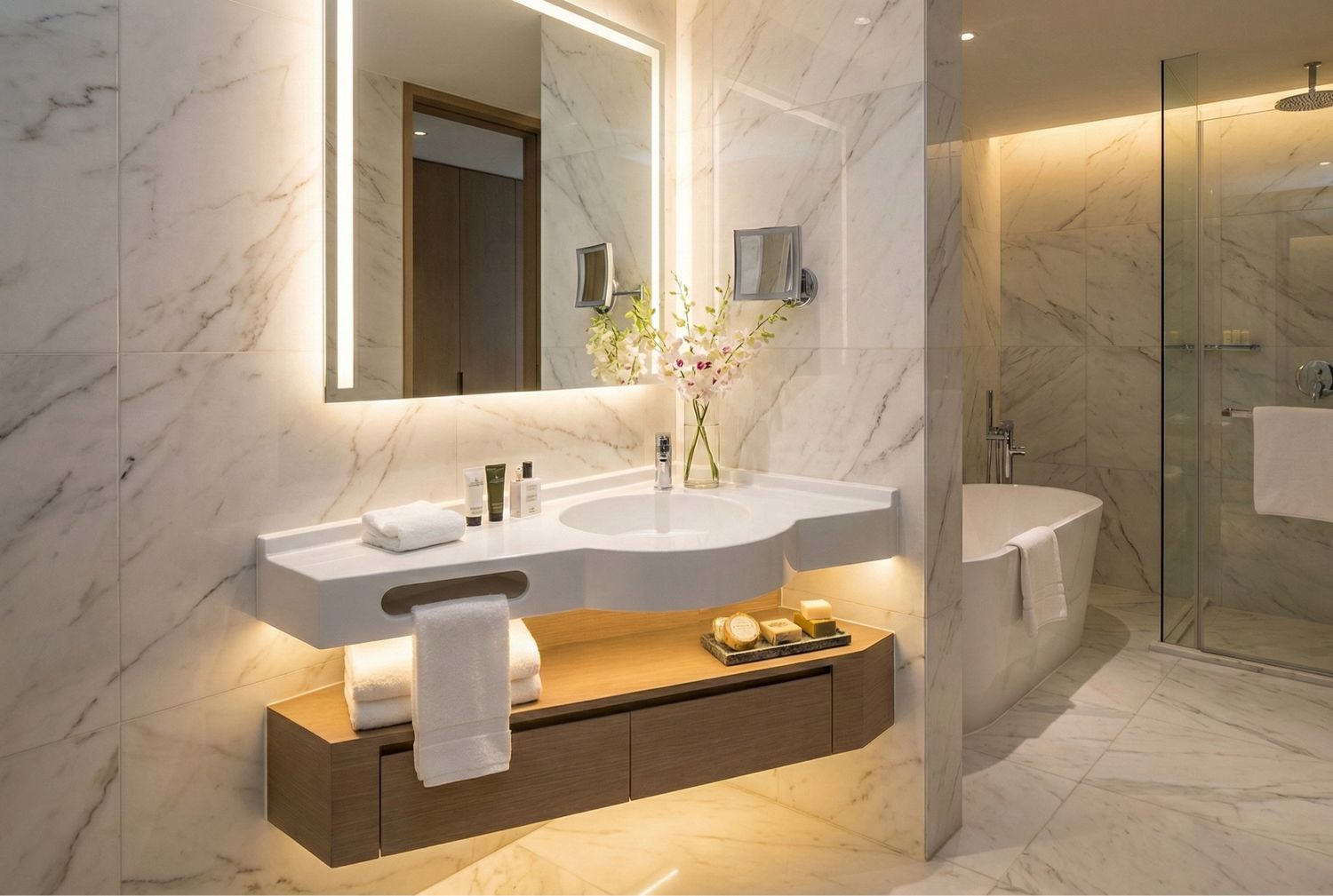 Vanity top Helios right-hand 100 cm — Product view 3