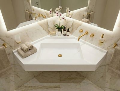 Vita 75 cm Corner Washbasin Plan