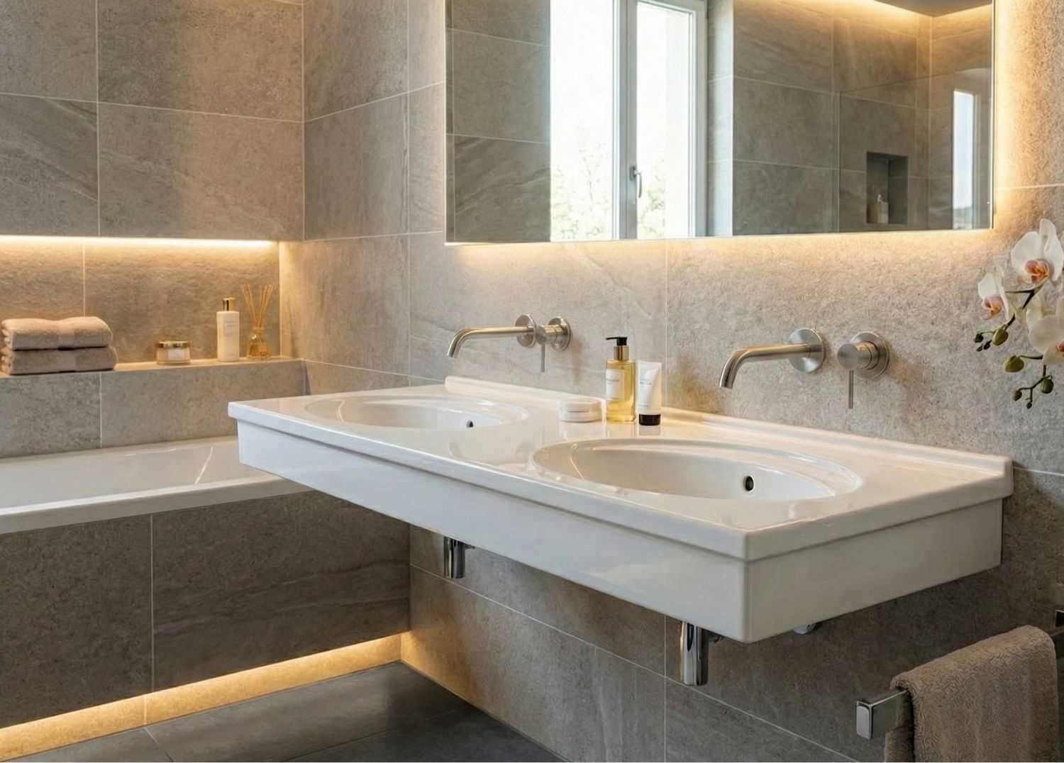 Atoll Double Basin Countertop 160 cm