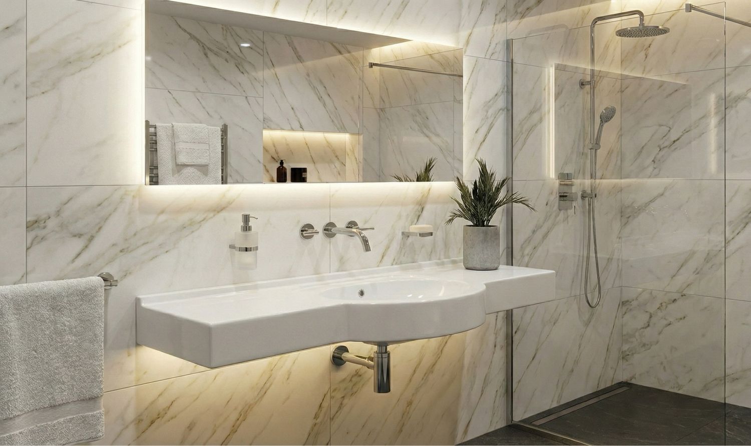 Riviera Basin Countertop (100 to 140 cm) x 54 cm