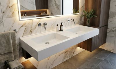 Double washbasin top Surf 120 cm