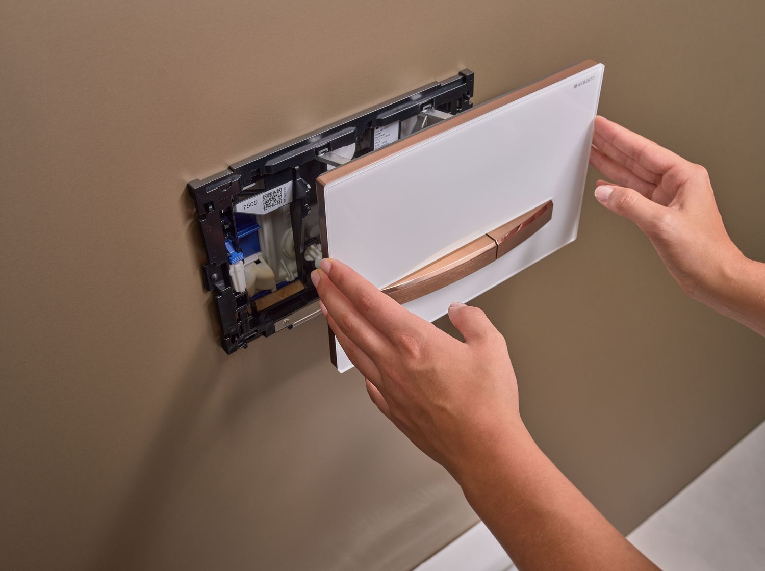 Geberit Sigma50 Actuation Plate / White - Rose Gold