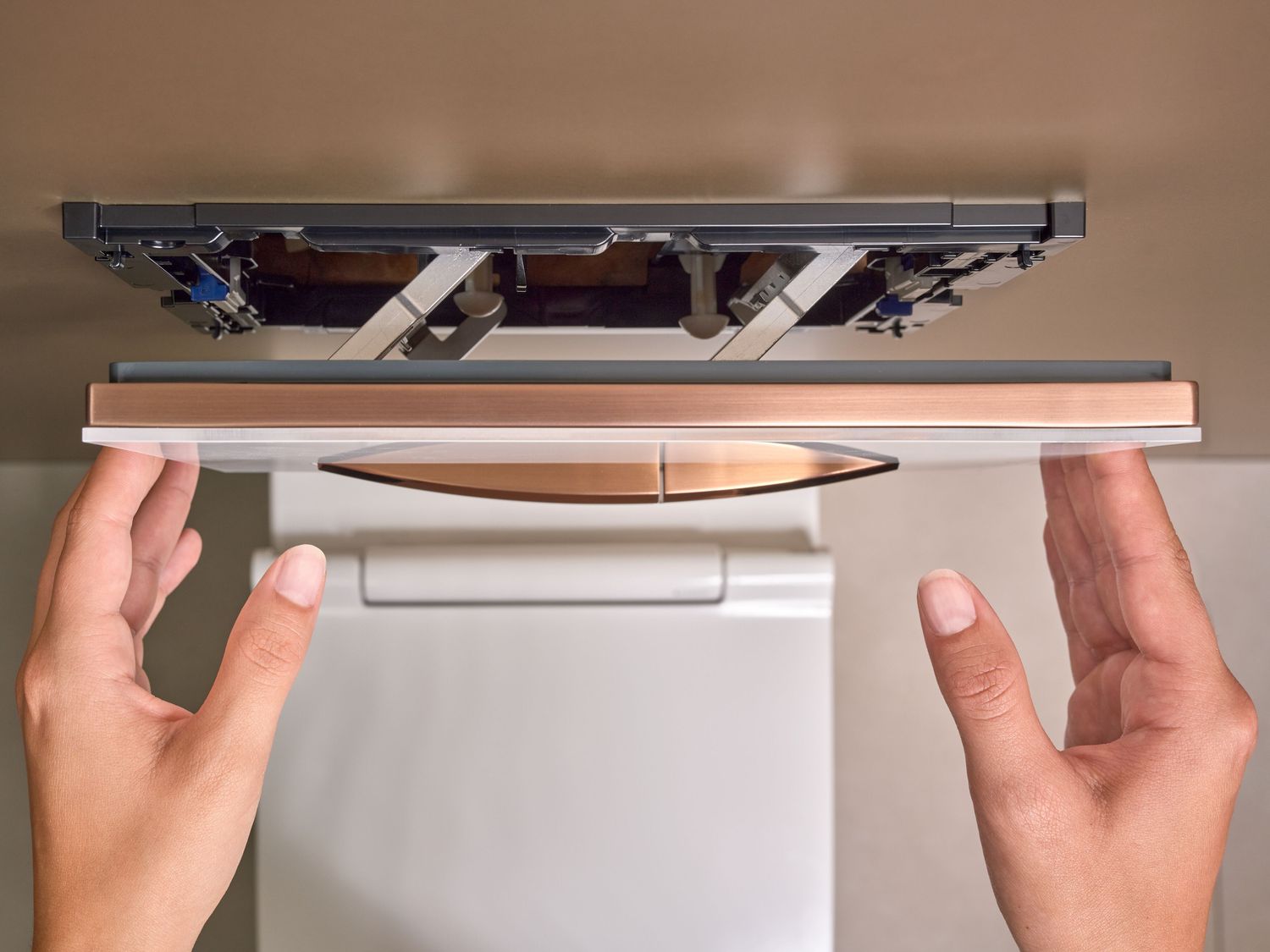 Geberit Sigma50 Actuation Plate / White - Rose Gold
