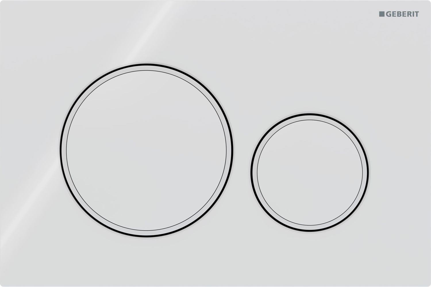 Geberit Sigma20 Flush Plate / White - Design Rings: Matte White