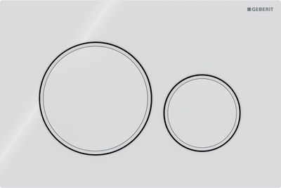 Geberit Sigma20 Flush Plate / White - Design Rings: Matte White