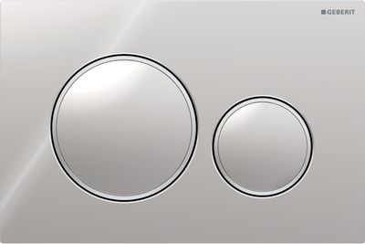 Geberit Sigma20 Flush Plate / Glossy Chrome - Design Rings: Matte Chrome