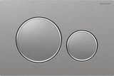 Plaque de commande Geberit Sigma20 en chrome brossé avec anneaux de design polis et finition Easy Clean.