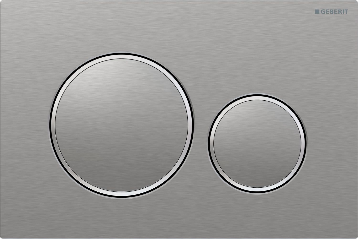 Geberit Sigma20 Flush Plate / Brushed Chrome - Design Rings: Polished
