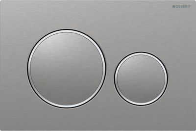 Geberit Sigma20 Flush Plate / Brushed Chrome - Design Rings: Polished