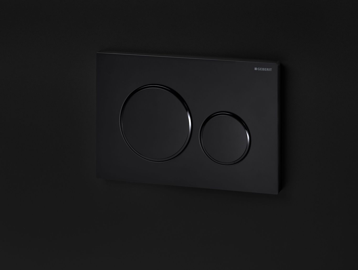 Geberit Sigma20 Flush Plate / Matte Black – Design Rings: Black
