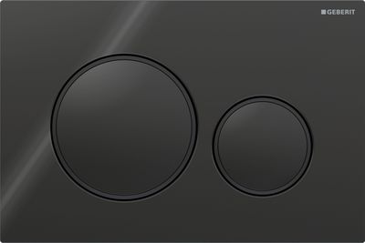 Geberit Sigma20 Flush Plate / Black - Design Rings: Matte Black