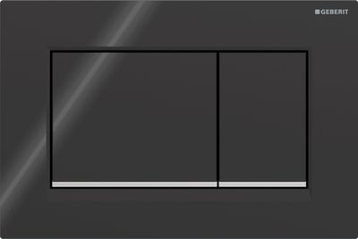 Geberit Sigma20 Square Flush Plate / Black - Design Strips: Chrome Glossy