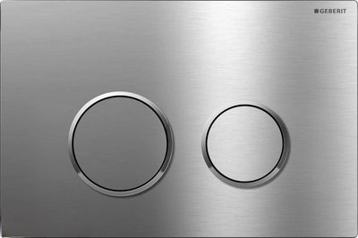 Plaque de déclenchement Geberit Sigma20 / Chromé mat - anneaux design : chromé brillant