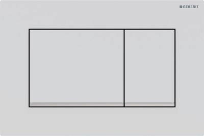 Geberit Sigma20 Square Flush Plate / Matte White - Design Stripes: Chrome Glossy