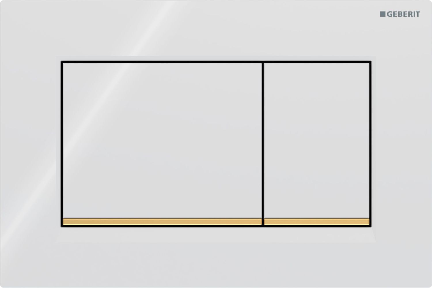 Geberit Sigma20 Square Flush Plate / White - Design Stripes: Gold
