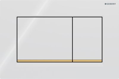 Geberit Sigma20 Square Flush Plate / White - Design Stripes: Gold