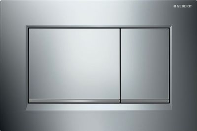 Geberit Sigma20 Square Flush Plate / Glossy Chrome - Design Strips: Matte Chrome