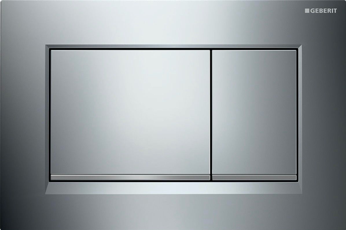 Geberit Sigma20 Square Flush Plate / Glossy Chrome - Design Strips: Matte Chrome