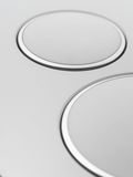 Geberit Sigma20 plaque de déclenchement blanc avec anneaux chromés brillants pour WC encastrable.