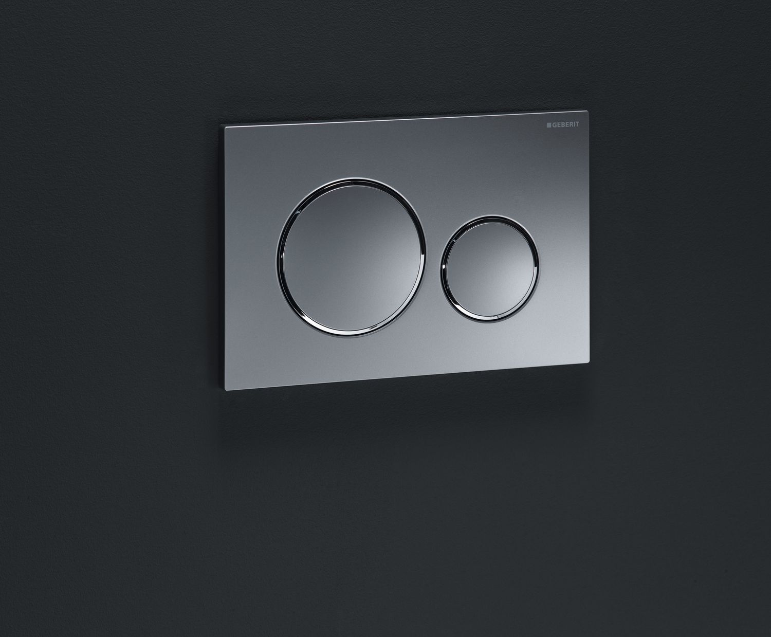 Geberit Sigma20 Trigger Plate / Matte Chrome Lacquered - Design Rings: Glossy Chrome