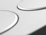 Geberit Sigma20 plaque de déclenchement blanc avec anneaux chromés brillants pour WC encastré.