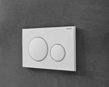 Geberit Sigma20 plaque de déclenchement, blanc mat laqué, anneaux blancs brillants, design élégant.
