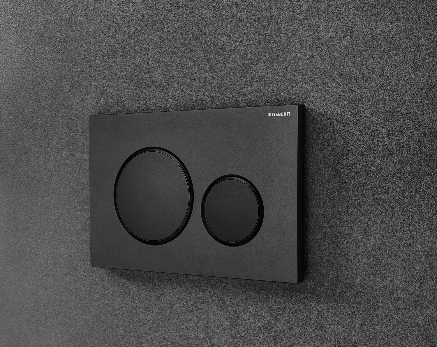 Geberit Sigma20 Flush Plate / Matte Black – Design Rings: Black