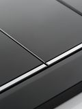 Plaque de déclenchement Geberit Omega20 square pour rinçage double touche / Noir - bandes design : chromé brillant