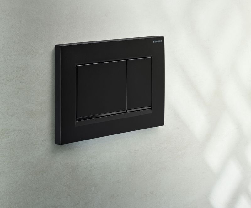 Plaque de déclenchement Geberit Sigma20 square / Noir - bandes design : noir mat