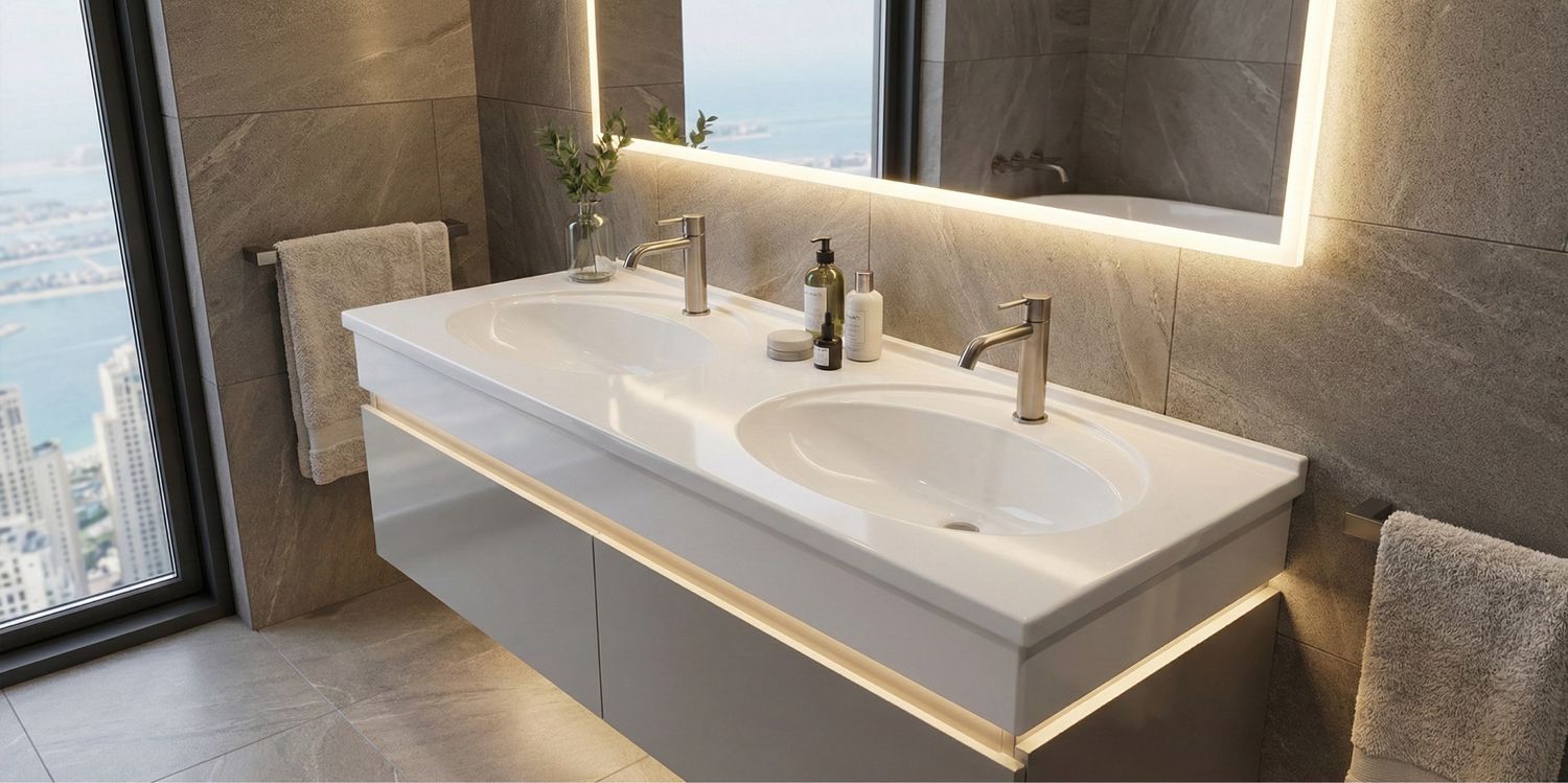 Vanity top double Lagune 150 cm — Product view 3