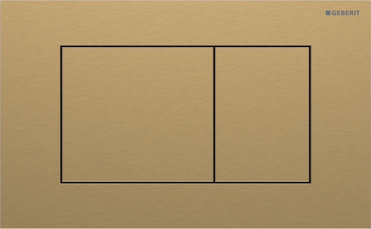 Geberit Sigma40 Square Flush Plate / Brushed Brass / Easy Clean Coating + Fingerprint Resistant